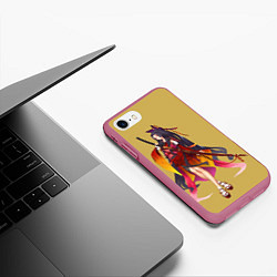 Чехол iPhone 7/8 матовый Geisha 2, цвет: 3D-малиновый — фото 2