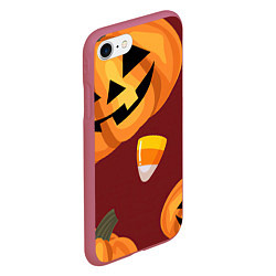 Чехол iPhone 7/8 матовый Сладкие хэллоуин, цвет: 3D-малиновый — фото 2
