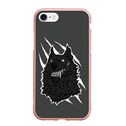 Чехол iPhone 7/8 матовый Волк, цвет: 3D-светло-розовый
