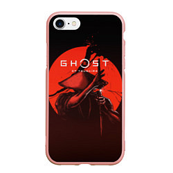 Чехол iPhone 7/8 матовый Ghost of Tsushima, цвет: 3D-светло-розовый