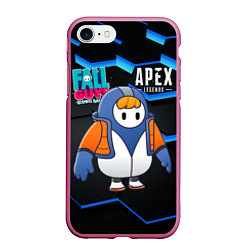 Чехол iPhone 7/8 матовый Fall Guys Apex Legends, цвет: 3D-малиновый