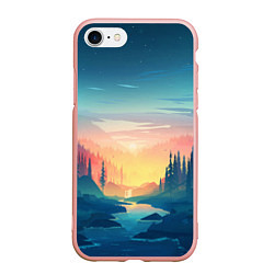 Чехол iPhone 7/8 матовый Природа, цвет: 3D-светло-розовый