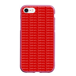 Чехол iPhone 7/8 матовый Death note pattern red, цвет: 3D-малиновый