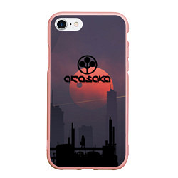 Чехол iPhone 7/8 матовый Cyberpunk 2077 - Arasaka, цвет: 3D-светло-розовый
