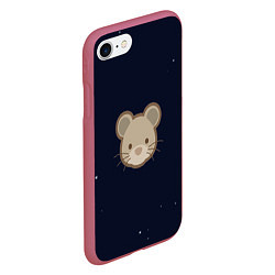 Чехол iPhone 7/8 матовый Ночная мышь, цвет: 3D-малиновый — фото 2