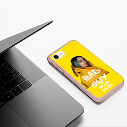 Чехол iPhone 7/8 матовый Billie Eilish Билли Айлиш, цвет: 3D-светло-розовый — фото 2