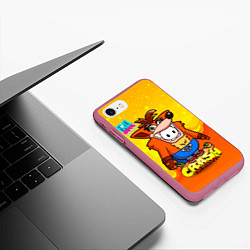 Чехол iPhone 7/8 матовый Fall Guys CRASH, цвет: 3D-малиновый — фото 2