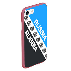 Чехол iPhone 7/8 матовый RUSSIA SPORT, цвет: 3D-малиновый — фото 2