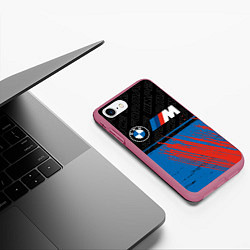 Чехол iPhone 7/8 матовый BMW БМВ, цвет: 3D-малиновый — фото 2