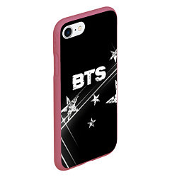 Чехол iPhone 7/8 матовый BTS бойбенд Stars, цвет: 3D-малиновый — фото 2