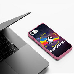 Чехол iPhone 7/8 матовый NASA Impostor, цвет: 3D-малиновый — фото 2