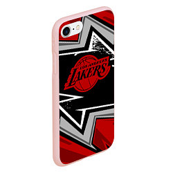 Чехол iPhone 7/8 матовый LA LAKERS RED, цвет: 3D-светло-розовый — фото 2