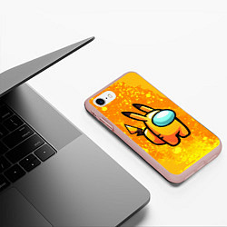 Чехол iPhone 7/8 матовый AMONG US - Pikachu, цвет: 3D-светло-розовый — фото 2