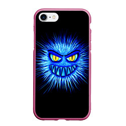 Чехол iPhone 7/8 матовый Злой вирус, цвет: 3D-малиновый