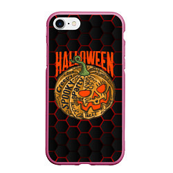 Чехол iPhone 7/8 матовый Halloween, цвет: 3D-малиновый