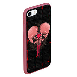 Чехол iPhone 7/8 матовый Halloween love, цвет: 3D-малиновый — фото 2
