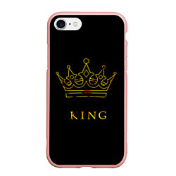 Чехол iPhone 7/8 матовый KING, цвет: 3D-светло-розовый