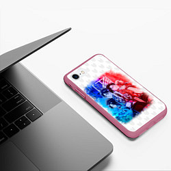 Чехол iPhone 7/8 матовый Атака на титанов, цвет: 3D-малиновый — фото 2