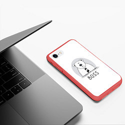 Чехол iPhone 7/8 матовый Boss, цвет: 3D-красный — фото 2