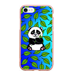 Чехол iPhone 7/8 матовый Панда, цвет: 3D-светло-розовый