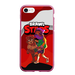 Чехол iPhone 7/8 матовый Brawl Stars, цвет: 3D-малиновый