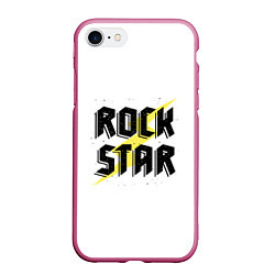 Чехол iPhone 7/8 матовый Rock star, цвет: 3D-малиновый