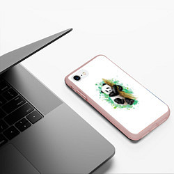 Чехол iPhone 7/8 матовый Панда, цвет: 3D-светло-розовый — фото 2