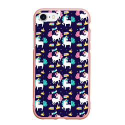 Чехол iPhone 7/8 матовый Unicorn pattern