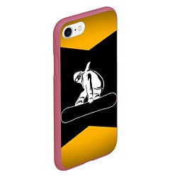 Чехол iPhone 7/8 матовый Сноубордист, цвет: 3D-малиновый — фото 2