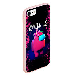 Чехол iPhone 7/8 матовый AMONG US, цвет: 3D-светло-розовый — фото 2