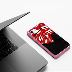 Чехол iPhone 7/8 матовый Губы, цвет: 3D-малиновый — фото 2