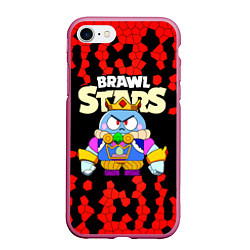 Чехол iPhone 7/8 матовый Brawl StarsKing Lou, цвет: 3D-малиновый