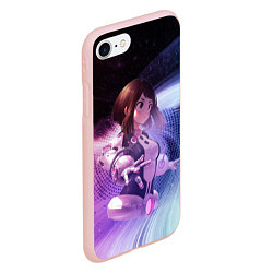 Чехол iPhone 7/8 матовый Урарака, Очако, цвет: 3D-светло-розовый — фото 2