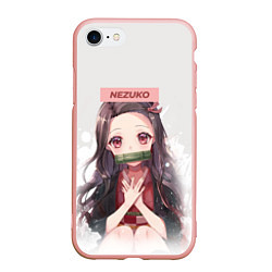 Чехол iPhone 7/8 матовый Nezuko, цвет: 3D-светло-розовый