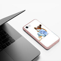 Чехол iPhone 7/8 матовый Самая лучшая мама, цвет: 3D-светло-розовый — фото 2