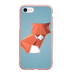 Чехол iPhone 7/8 матовый Лиса, цвет: 3D-светло-розовый