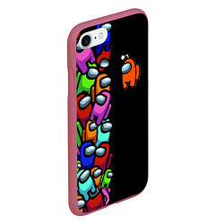 Чехол iPhone 7/8 матовый Among us, цвет: 3D-малиновый — фото 2