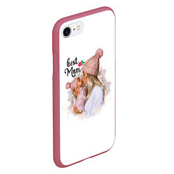Чехол iPhone 7/8 матовый Best Mom, цвет: 3D-малиновый — фото 2