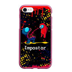 Чехол iPhone 7/8 матовый Among Us - Impostor, цвет: 3D-малиновый