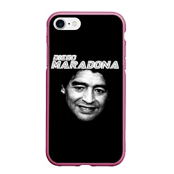 Чехол iPhone 7/8 матовый Диего Марадона, цвет: 3D-малиновый