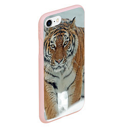 Чехол iPhone 7/8 матовый Тигр, цвет: 3D-светло-розовый — фото 2