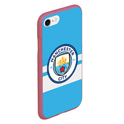 Чехол iPhone 7/8 матовый MANCHESTER CITY, цвет: 3D-малиновый — фото 2