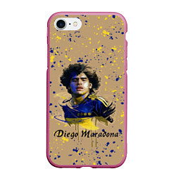 Чехол iPhone 7/8 матовый Diego Maradona, цвет: 3D-малиновый