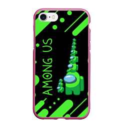 Чехол iPhone 7/8 матовый AMONG US - БАШНЯ, цвет: 3D-малиновый