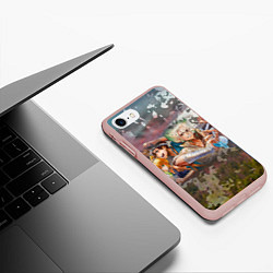Чехол iPhone 7/8 матовый Доктор Стоун, цвет: 3D-светло-розовый — фото 2