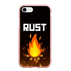 Чехол iPhone 7/8 матовый RUST, цвет: 3D-светло-розовый