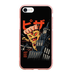 Чехол iPhone 7/8 матовый Pizza Kong, цвет: 3D-светло-розовый