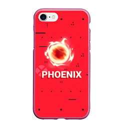 Чехол iPhone 7/8 матовый Phoenix, цвет: 3D-малиновый