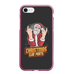 Чехол iPhone 7/8 матовый Christmas Club Party, цвет: 3D-малиновый
