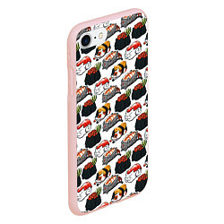 Чехол iPhone 7/8 матовый Котики Суши, цвет: 3D-светло-розовый — фото 2